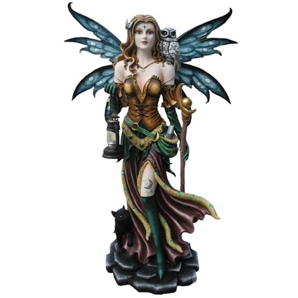 Fairy Misty Caster Solar light with lantern garden statue sculpture Large